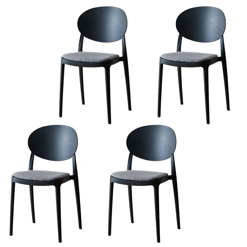 Contemporary Stackable Plastic Chair Open Back Kitchen Armless Chairs