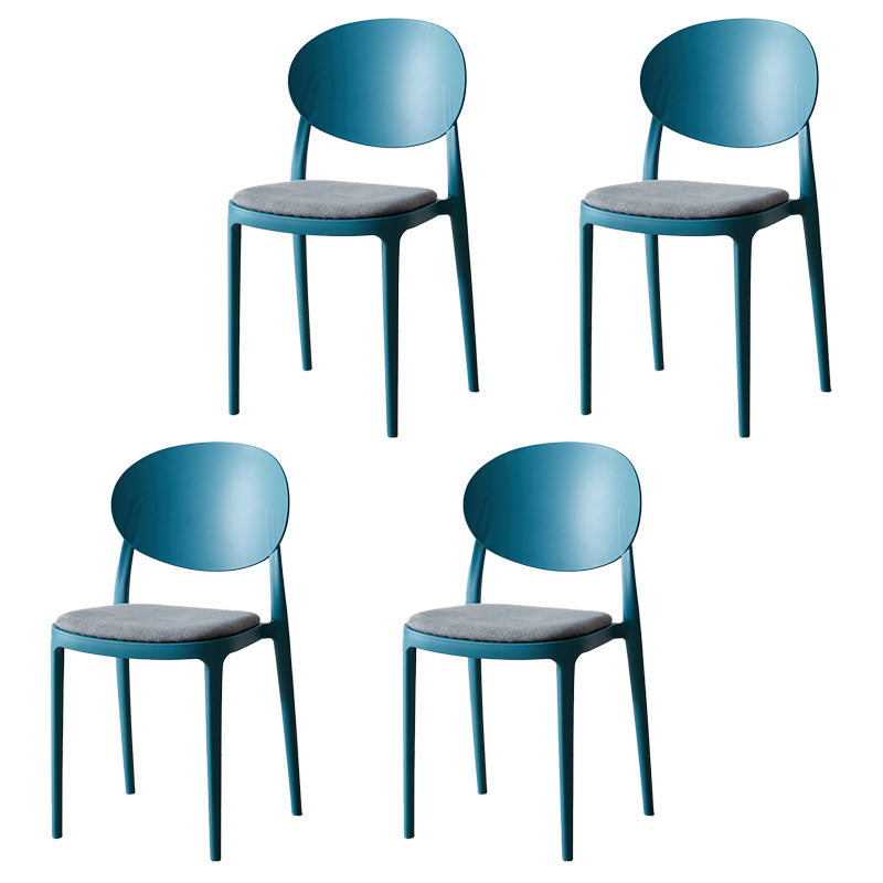 Contemporary Stackable Plastic Chair Open Back Kitchen Armless Chairs