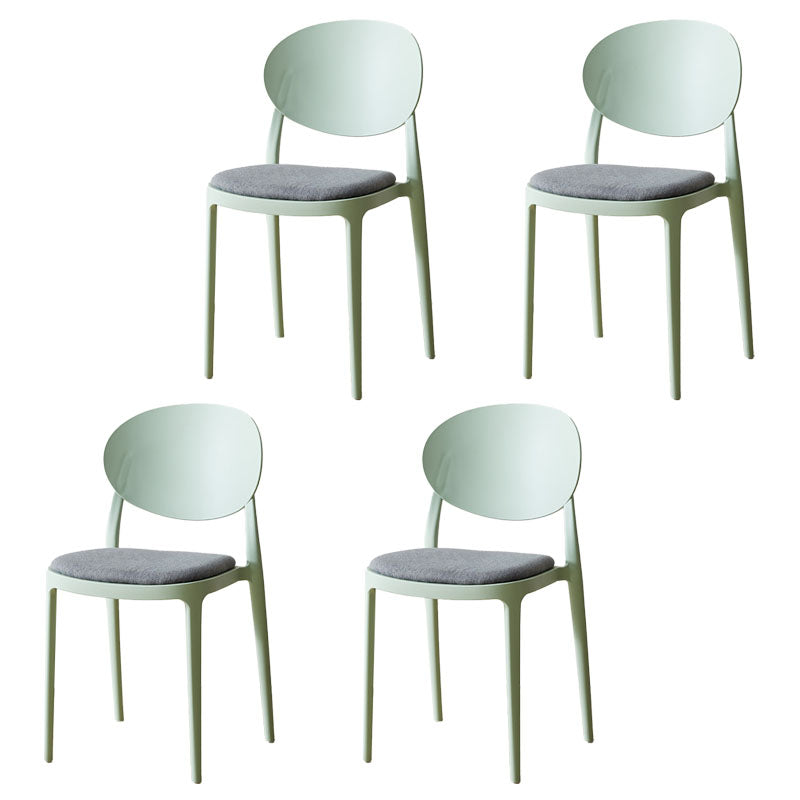 Contemporary Stackable Plastic Chair Open Back Kitchen Armless Chairs