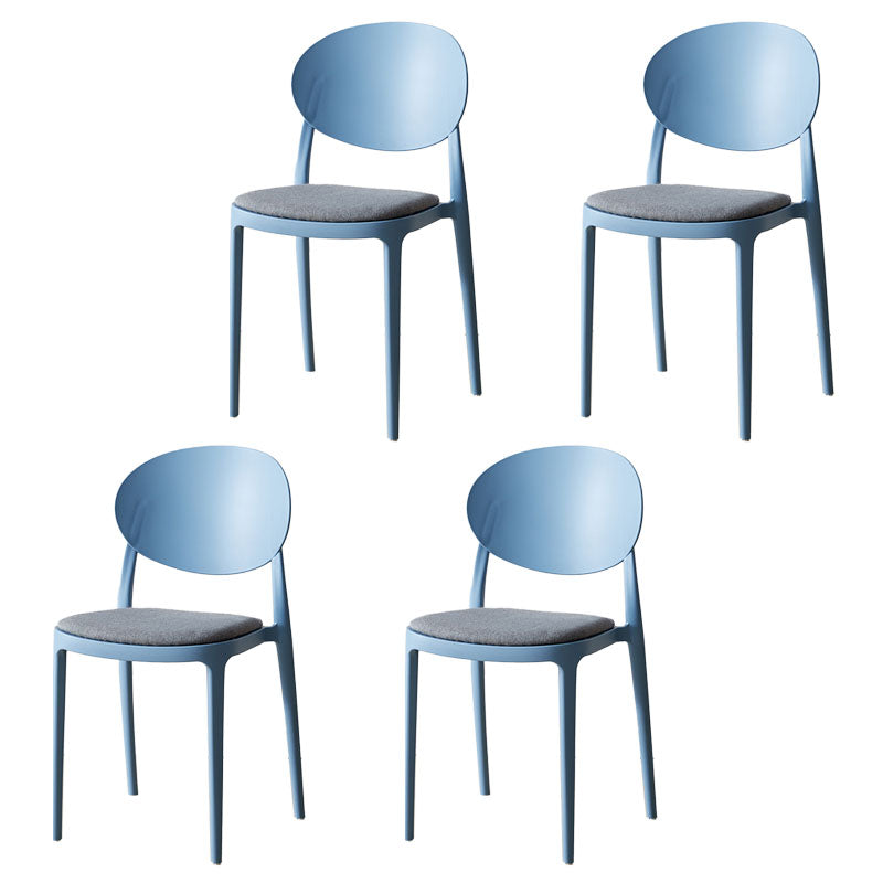 Contemporary Stackable Plastic Chair Open Back Kitchen Armless Chairs