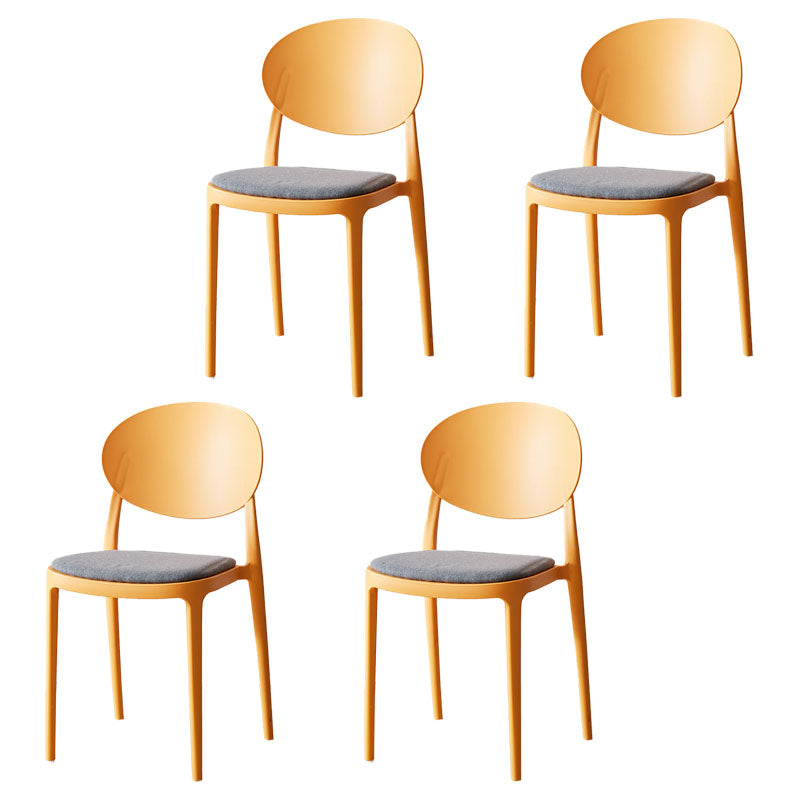 Contemporary Stackable Plastic Chair Open Back Kitchen Armless Chairs