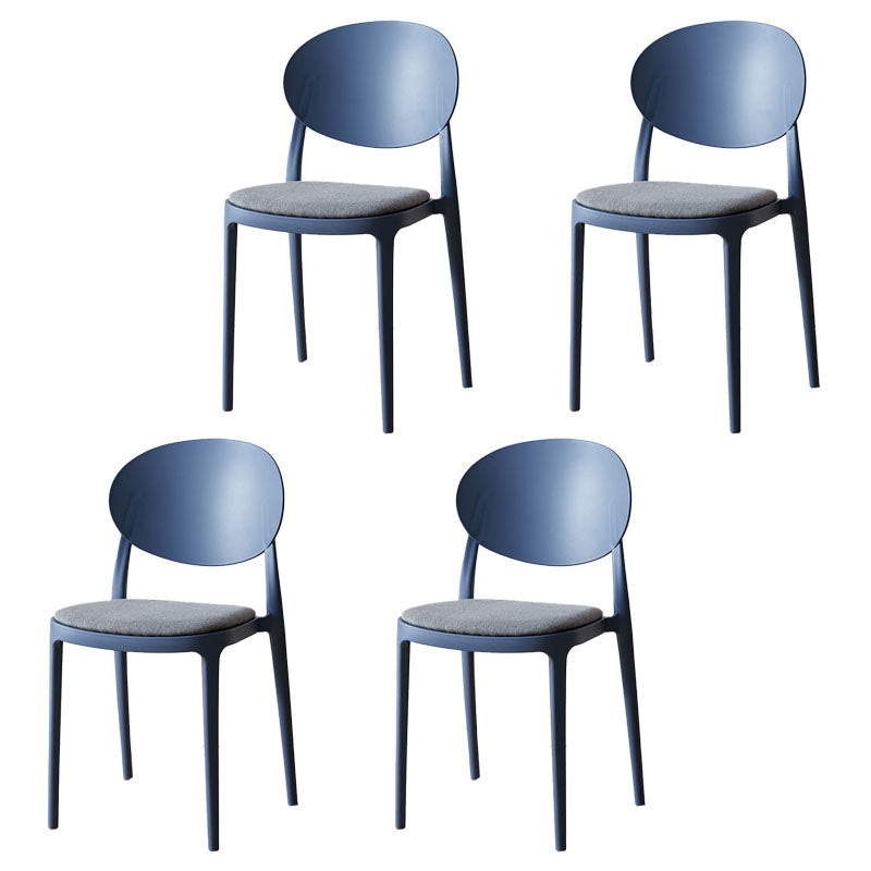 Contemporary Stackable Plastic Chair Open Back Kitchen Armless Chairs