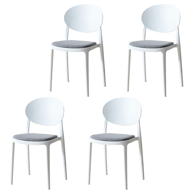 Contemporary Stackable Plastic Chair Open Back Kitchen Armless Chairs