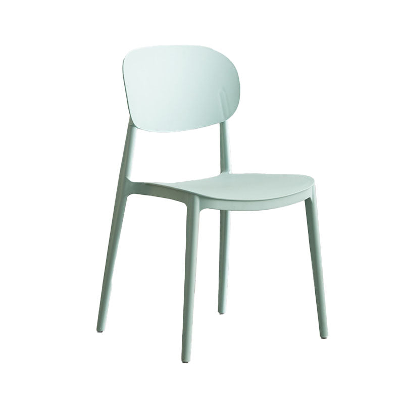 Contemporary Stackable Chairs Open Back Kitchen Armless Chairs with Plastic Legs