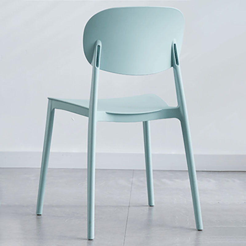 Contemporary Stackable Chairs Open Back Kitchen Armless Chairs with Plastic Legs