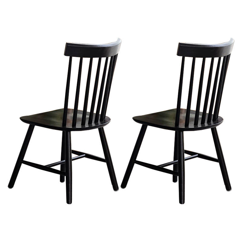 Scandinavian Wood Armless Kitchen Dining Chairs Windsor Back Chair