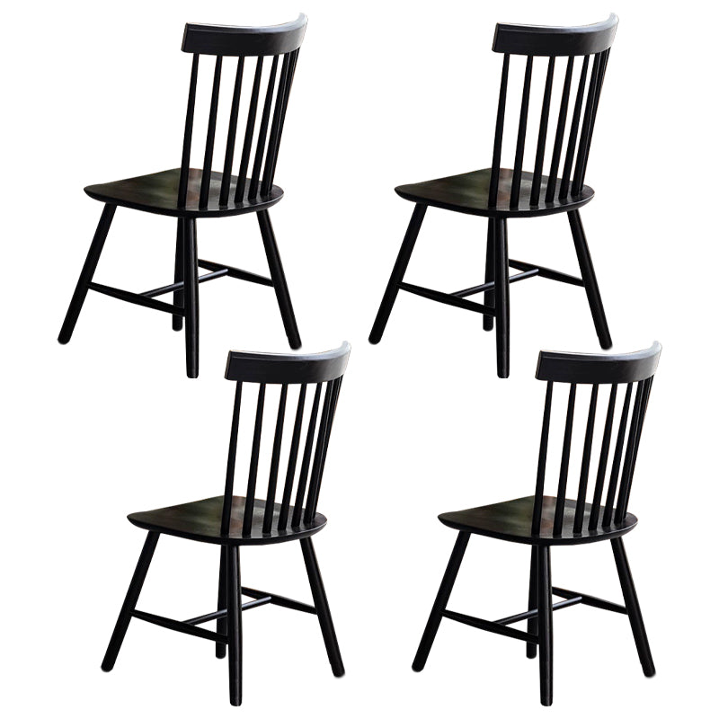 Scandinavian Wood Armless Kitchen Dining Chairs Windsor Back Chair