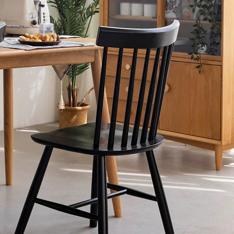 Scandinavian Wood Armless Kitchen Dining Chairs Windsor Back Chair