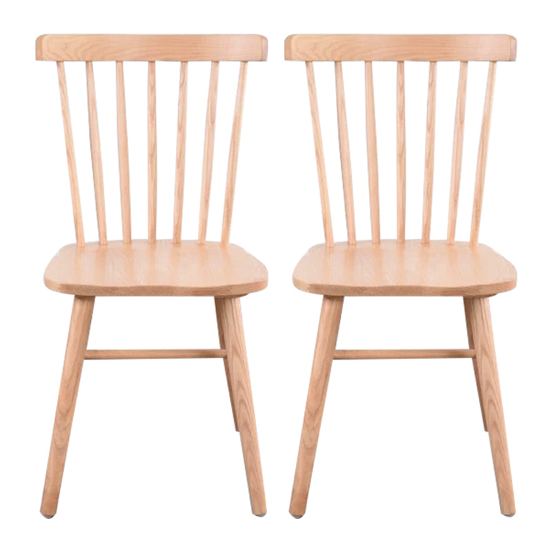 Scandinavian Wood Armless Kitchen Dining Chairs Windsor Back Chair