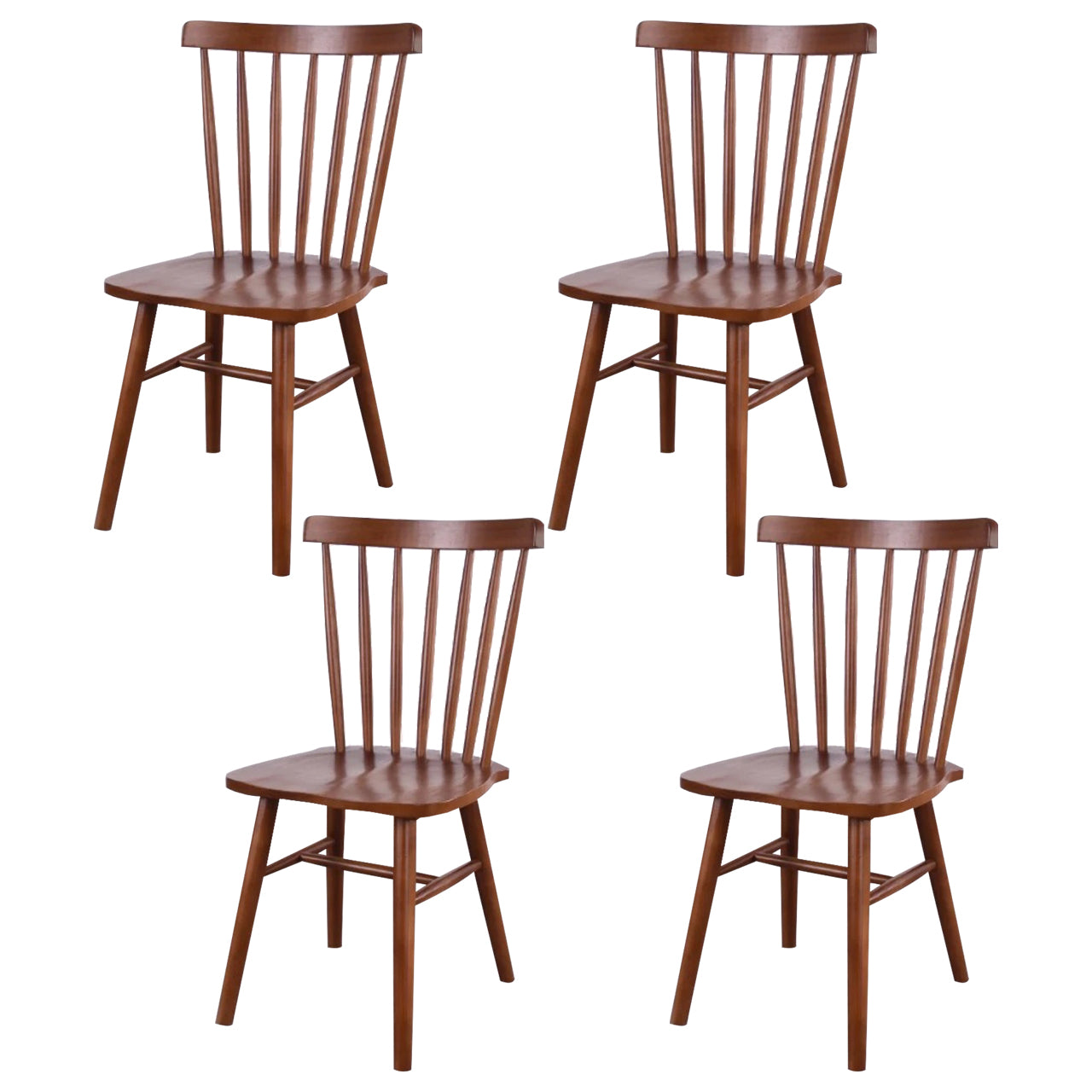 Scandinavian Wood Armless Kitchen Dining Chairs Windsor Back Chair