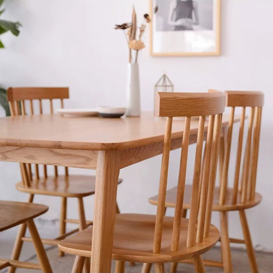 Scandinavian Wood Armless Kitchen Dining Chairs Windsor Back Chair