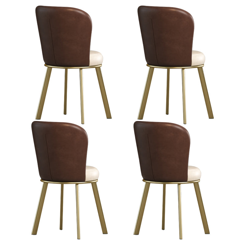 Metal Scandinavian Kitchen Dining Side Chair Solid Back Dining Chair