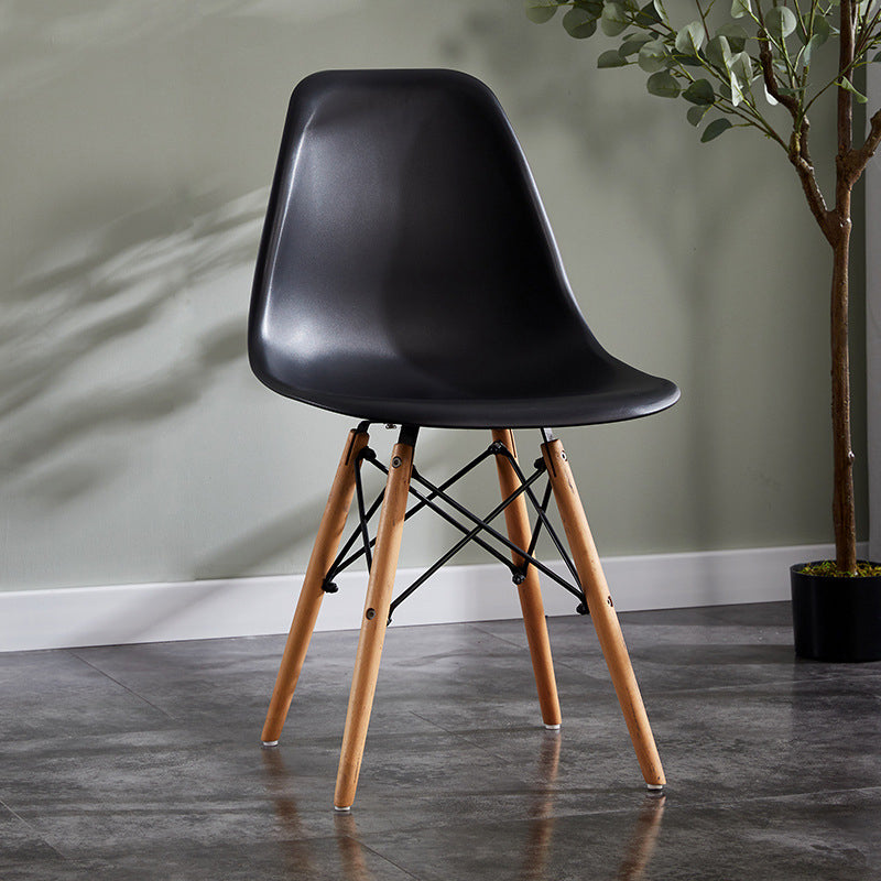 Contemporary Style Dining Chairs Armless Side Chair with Wooden Legs