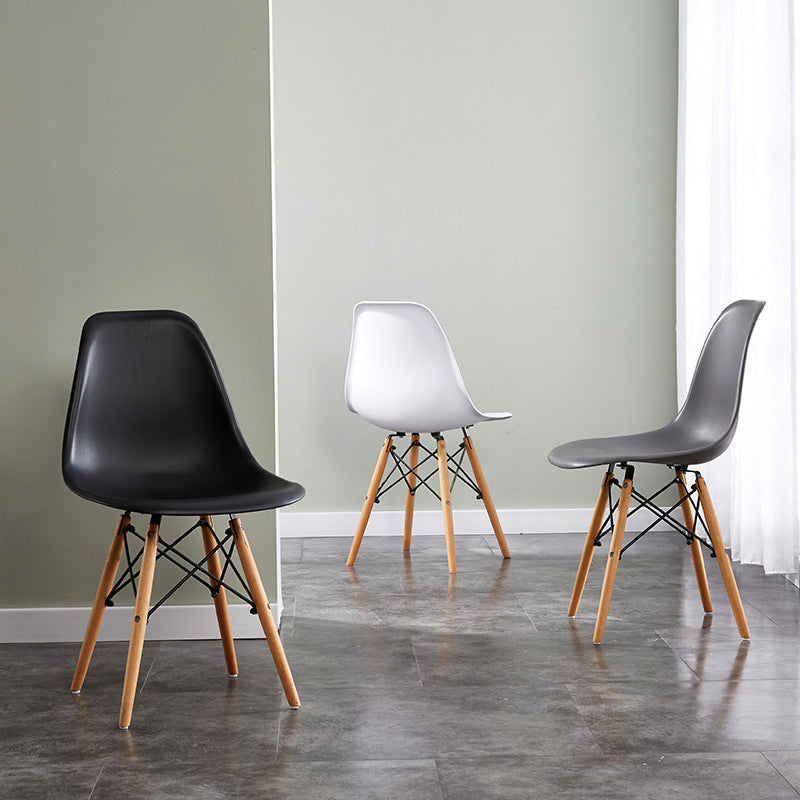 Contemporary Style Dining Chairs Armless Side Chair with Wooden Legs