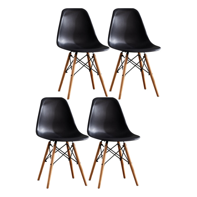 Contemporary Style Dining Chairs Armless Side Chair with Wooden Legs