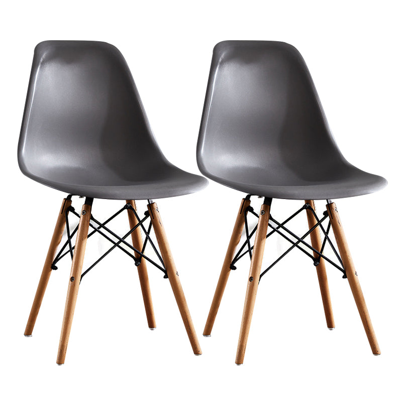 Contemporary Style Dining Chairs Armless Side Chair with Wooden Legs