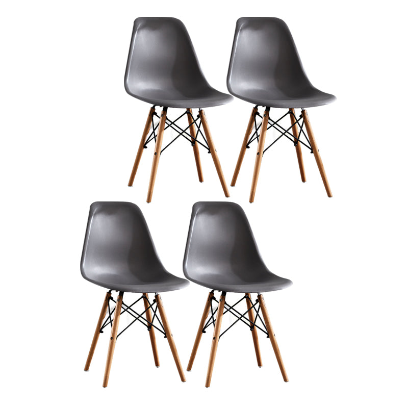 Contemporary Style Dining Chairs Armless Side Chair with Wooden Legs