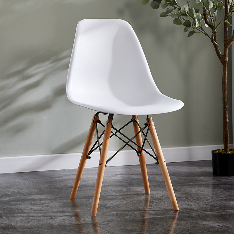 Contemporary Style Dining Chairs Armless Side Chair with Wooden Legs