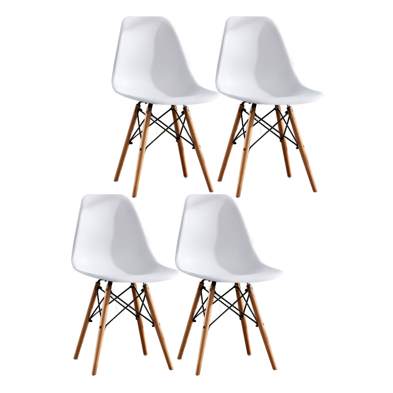 Contemporary Style Dining Chairs Armless Side Chair with Wooden Legs