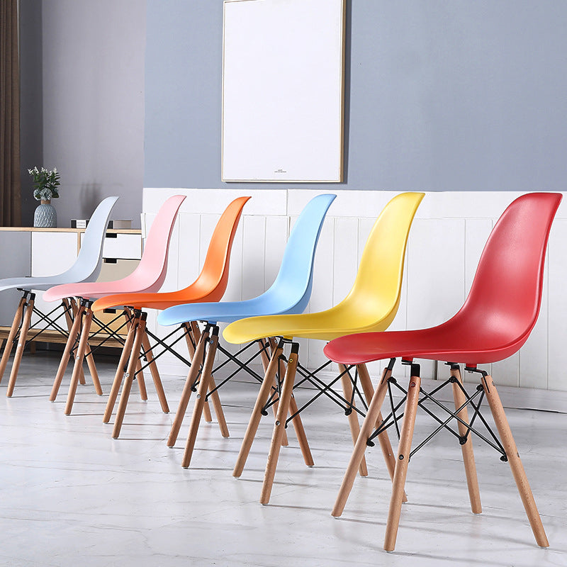 Contemporary Style Dining Chair Armless Side Chair with Wooden Legs