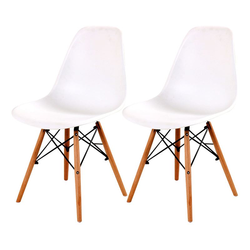 Contemporary Style Dining Chair Armless Side Chair with Wooden Legs