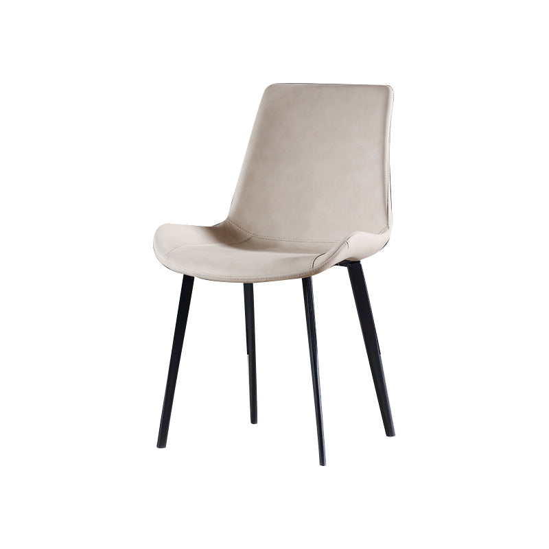 Metal Contemporary Indoor-Outdoor Side Chair Solid Back Chair