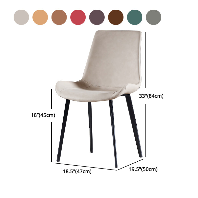 Metal Contemporary Indoor-Outdoor Side Chair Solid Back Chair