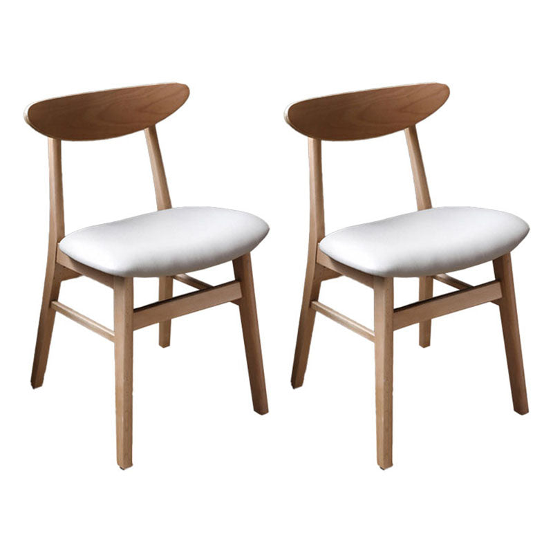 Contemporary Style Dining Chairs Armless Side Chairs with Wooden Legs