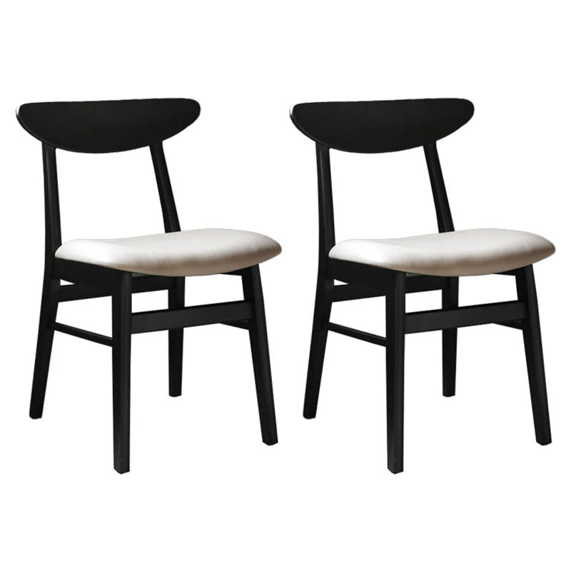 Contemporary Style Dining Chairs Armless Side Chairs with Wooden Legs