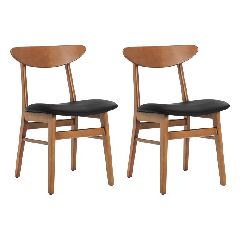 Contemporary Style Dining Chairs Armless Side Chairs with Wooden Legs