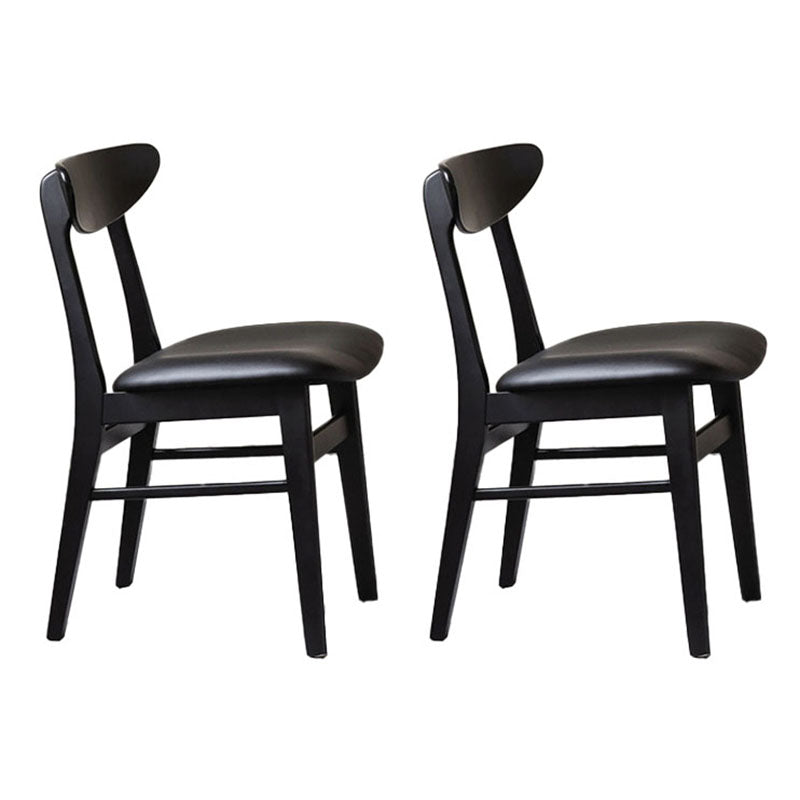 Contemporary Style Dining Chairs Armless Side Chairs with Wooden Legs