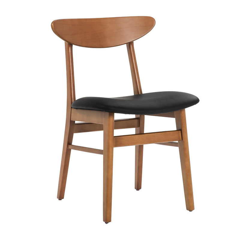 Contemporary Style Dining Chairs Armless Side Chairs with Wooden Legs