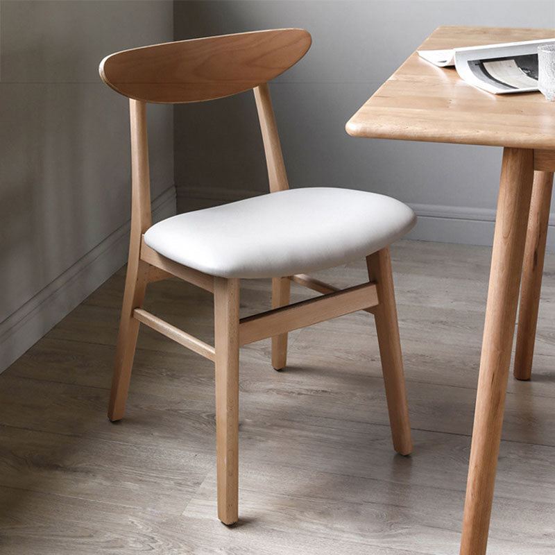 Contemporary Style Dining Chairs Armless Side Chairs with Wooden Legs