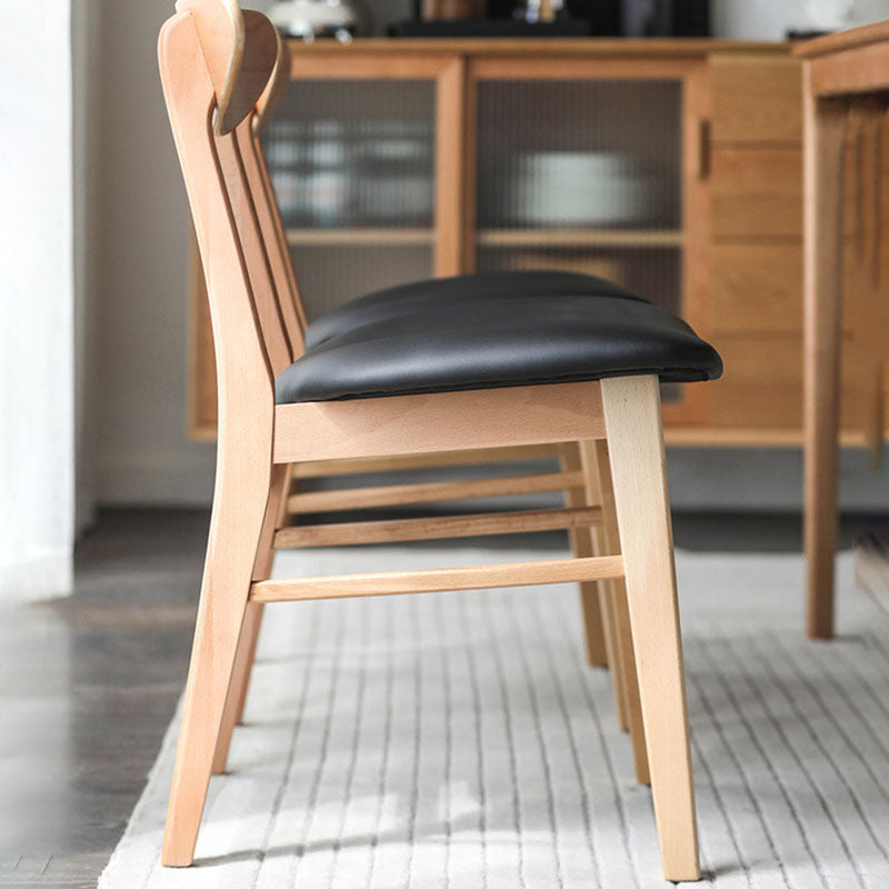 Contemporary Style Dining Chairs Armless Side Chairs with Wooden Legs