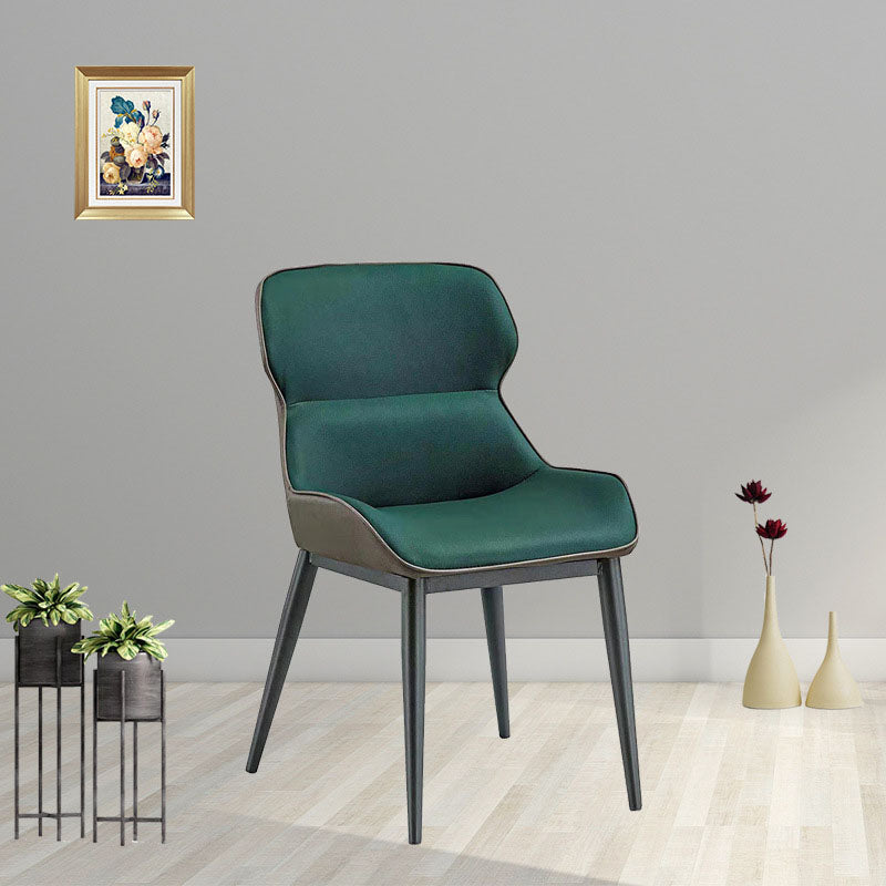 Industrial Design Armless Faux Leather Side Chair Wingback Side Chair