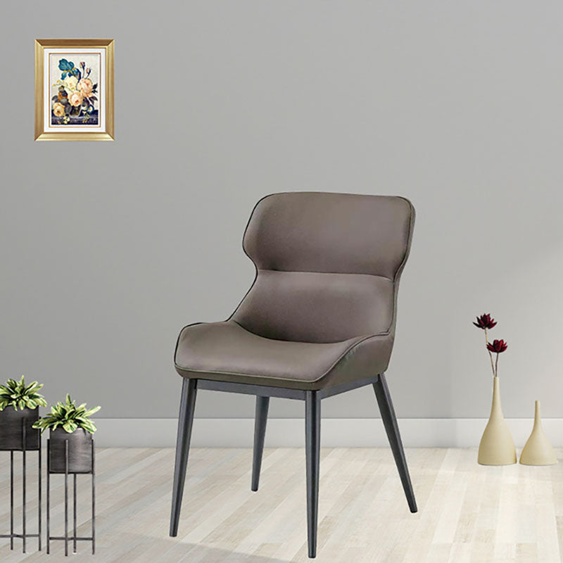 Industrial Design Armless Faux Leather Side Chair Wingback Side Chair