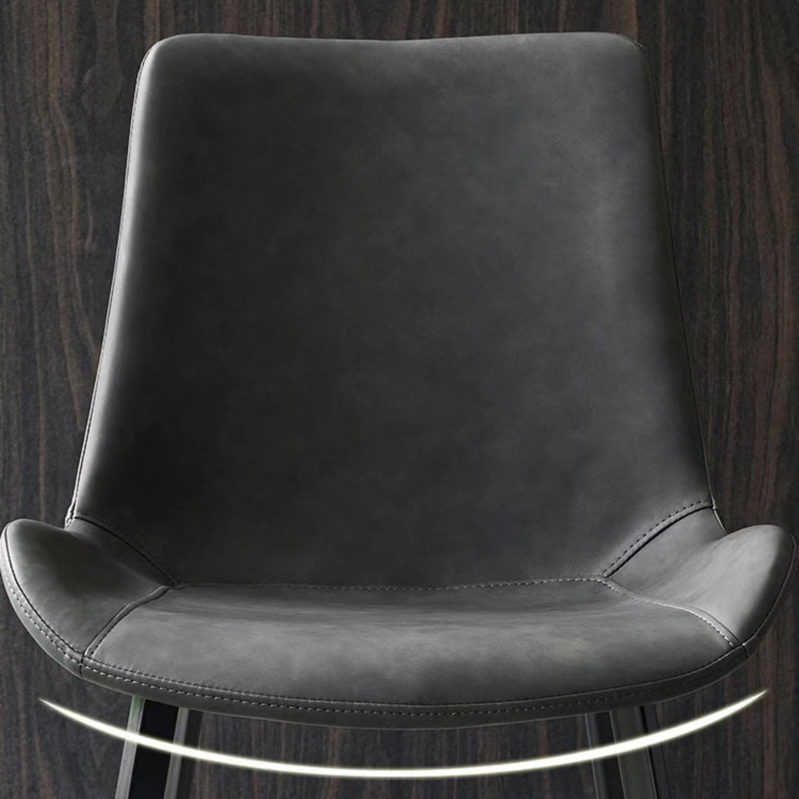 Minimalist Faux Leather Side Chair for Home Solid Back Chair