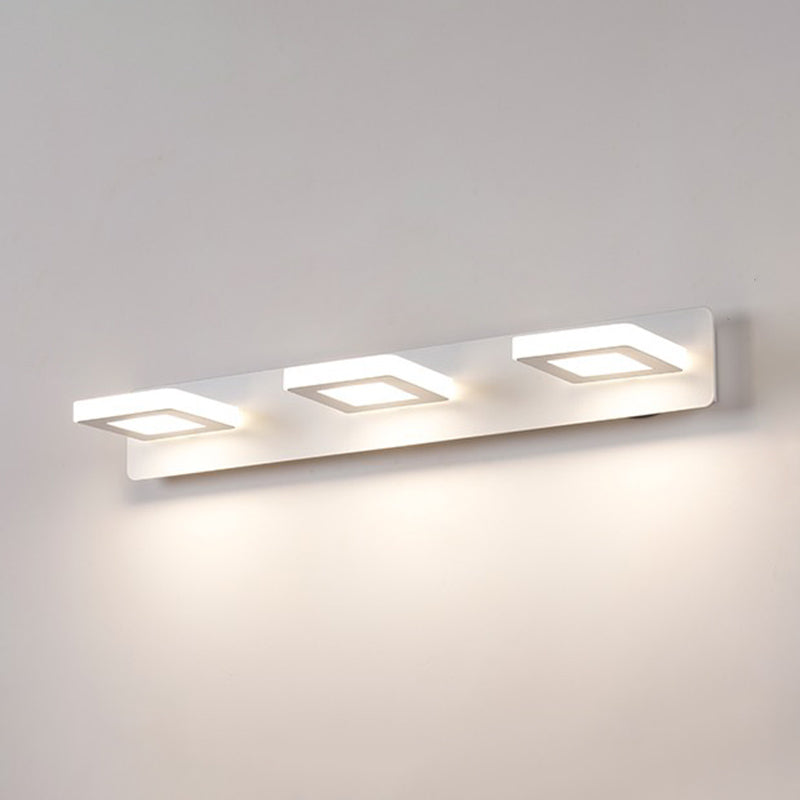 Postmodern metalen ijdelheid licht witte multi -lichten led spiegel licht voor badkamer