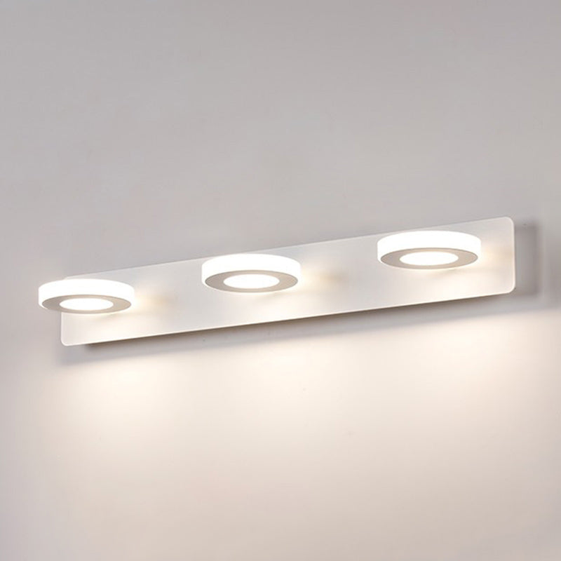 Postmodern metalen ijdelheid licht witte multi -lichten led spiegel licht voor badkamer