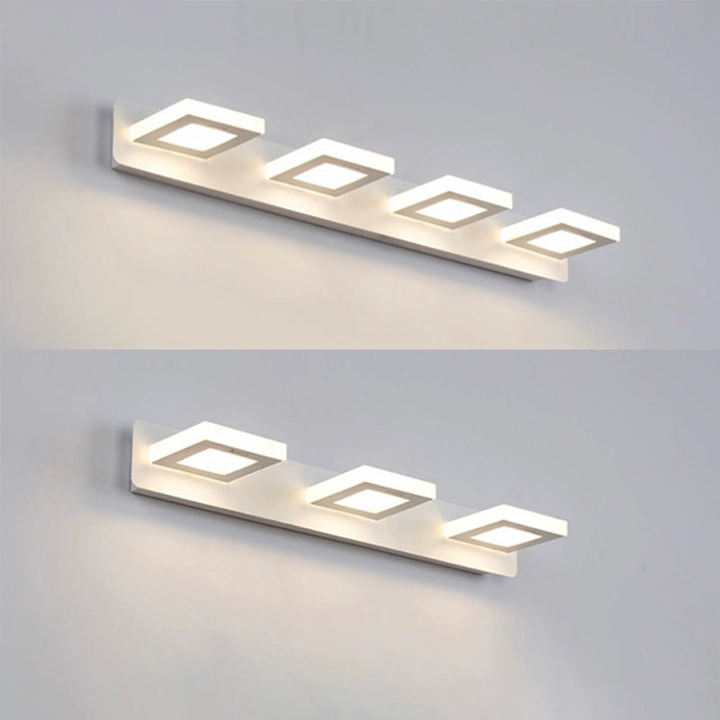 Postmodern metalen ijdelheid licht witte multi -lichten led spiegel licht voor badkamer