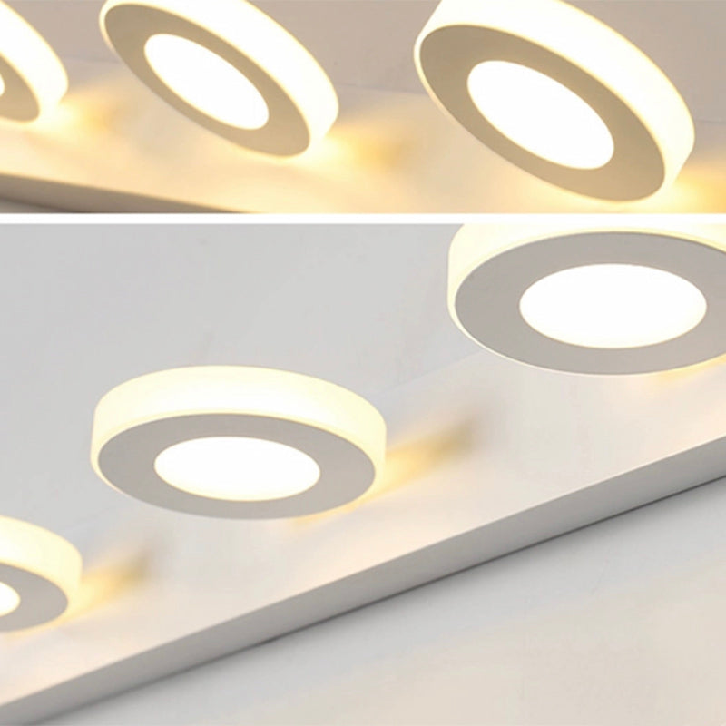 Postmodern metalen ijdelheid licht witte multi -lichten led spiegel licht voor badkamer