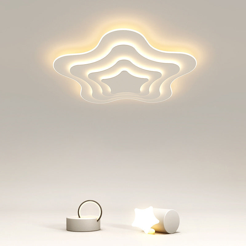 Luminaires à chasse d'eau contemporains Star Metal 1 Light Lush Flush Mount Lampes en blanc