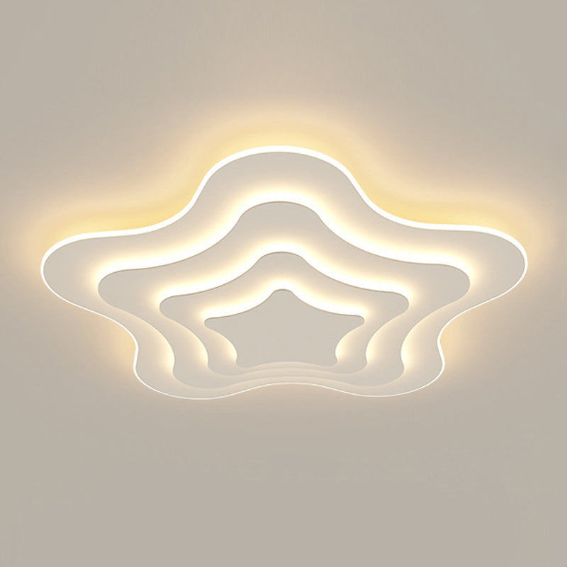 Luminaires à chasse d'eau contemporains Star Metal 1 Light Lush Flush Mount Lampes en blanc