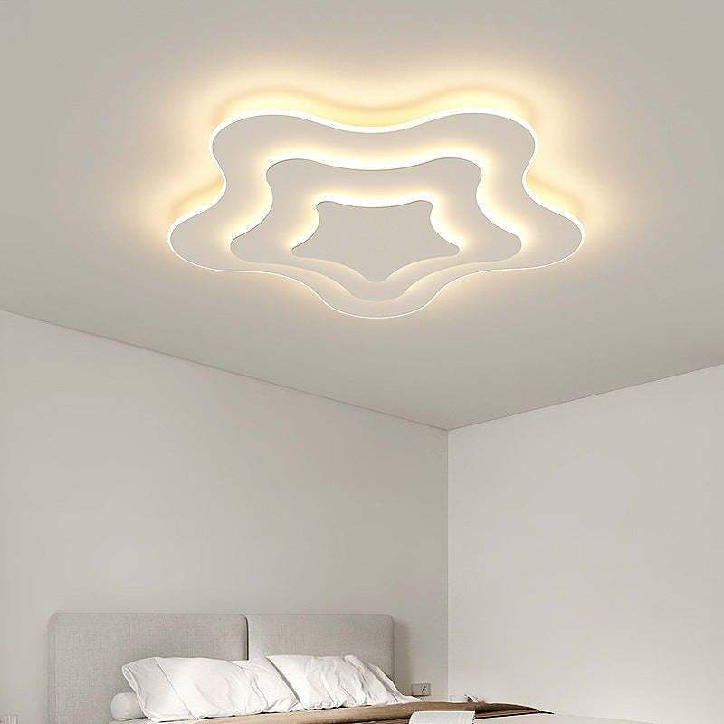 Luminaires à chasse d'eau contemporains Star Metal 1 Light Lush Flush Mount Lampes en blanc