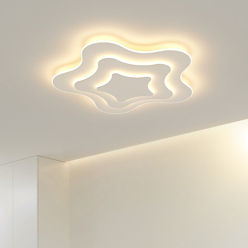 Luminaires à chasse d'eau contemporains Star Metal 1 Light Lush Flush Mount Lampes en blanc