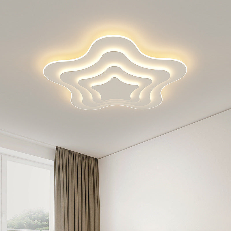 Luminaires à chasse d'eau contemporains Star Metal 1 Light Lush Flush Mount Lampes en blanc