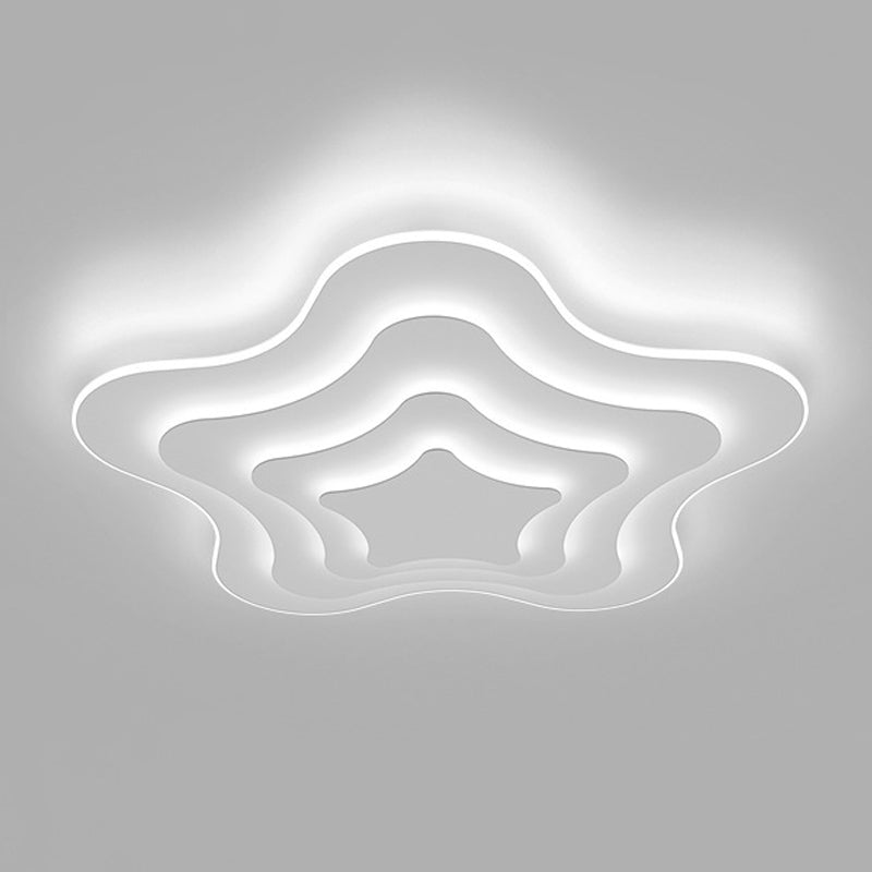 Luminaires à chasse d'eau contemporains Star Metal 1 Light Lush Flush Mount Lampes en blanc