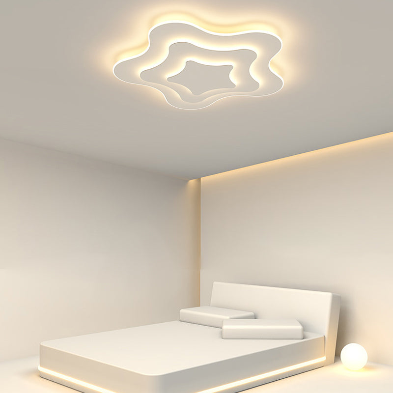 Luminaires à chasse d'eau contemporains Star Metal 1 Light Lush Flush Mount Lampes en blanc