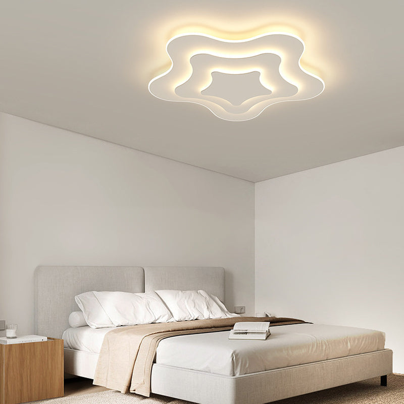 Luminaires à chasse d'eau contemporains Star Metal 1 Light Lush Flush Mount Lampes en blanc