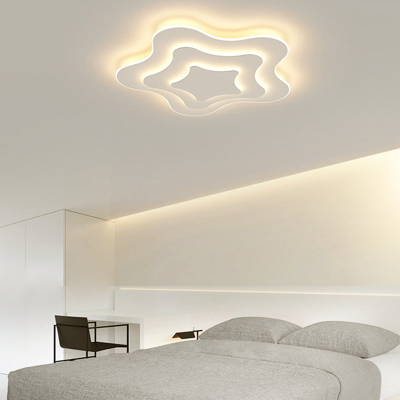 Luminaires à chasse d'eau contemporains Star Metal 1 Light Lush Flush Mount Lampes en blanc